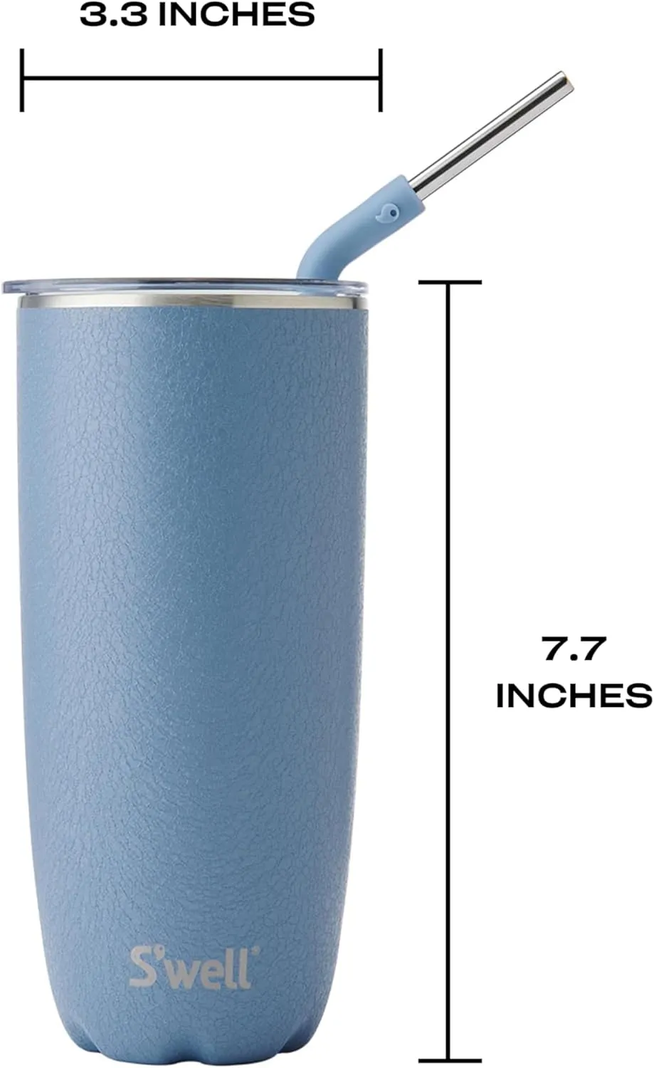 S'well Stainless Steel Tumbler with Straw and Slide-Open Lid, 24oz, Desert Sky, Triple Layered Vacuum Insulated Containers Keeps Drinks Cold for 18 Hours and Hot for 5, BPA Free