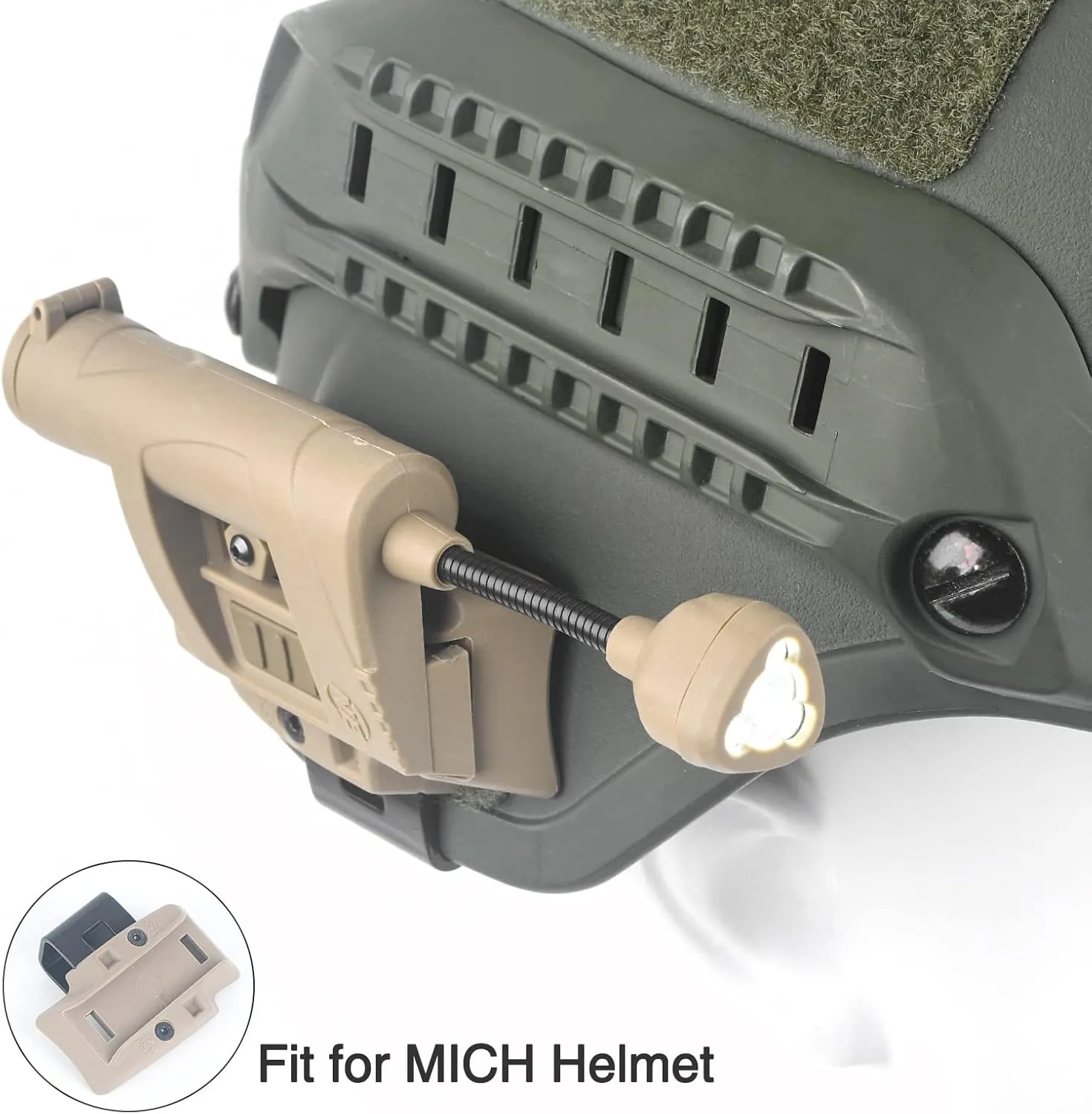 Tactical Helmet Light Military, IR Red Green White 4 in 1 LED Outdoor Survival Signal Light, with 2 Replaceable Helmet Accessories for Hunting Training