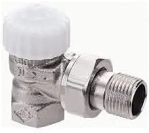 Thermostatic Valve Base V-Exact in 1/2 | Right Angle Shape | Thermostat Connection M30 x 1.5 | Continuous Precision Preset | for Heating Systems | Gunmetal Nickel-Plated