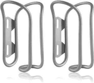 Titanium Bike Water Bottle Cages, 2-Pack, Lightweight and Durable Alloy Holder for MTB and Road Bicycles - Silver