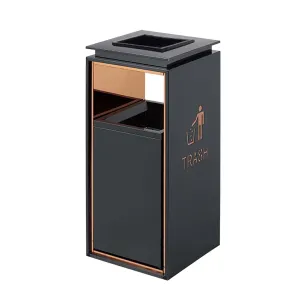 Trash Can Trash Bin 12L Above Convenient Sturdy Practical Wear Resistant Vertical Garbage Can for Office Outdoor Home Indoor, Black