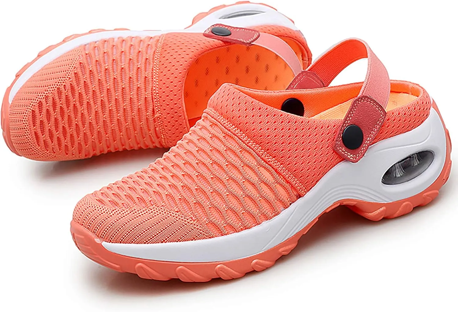 Trsorini Mules Clogs for Women Summer Air Cushion Platform Mesh Mules Sneaker Sandals for Female Lightweight Beach Shoes Outdoor Slippers Walking Shoes