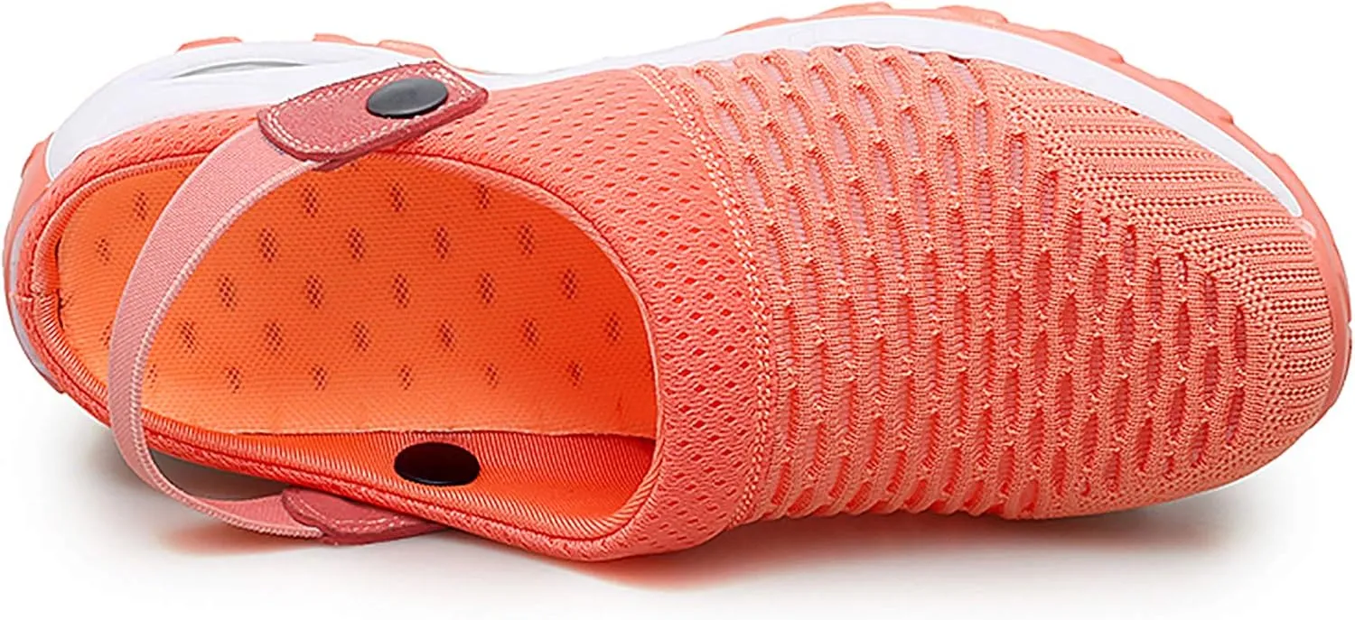 Trsorini Mules Clogs for Women Summer Air Cushion Platform Mesh Mules Sneaker Sandals for Female Lightweight Beach Shoes Outdoor Slippers Walking Shoes