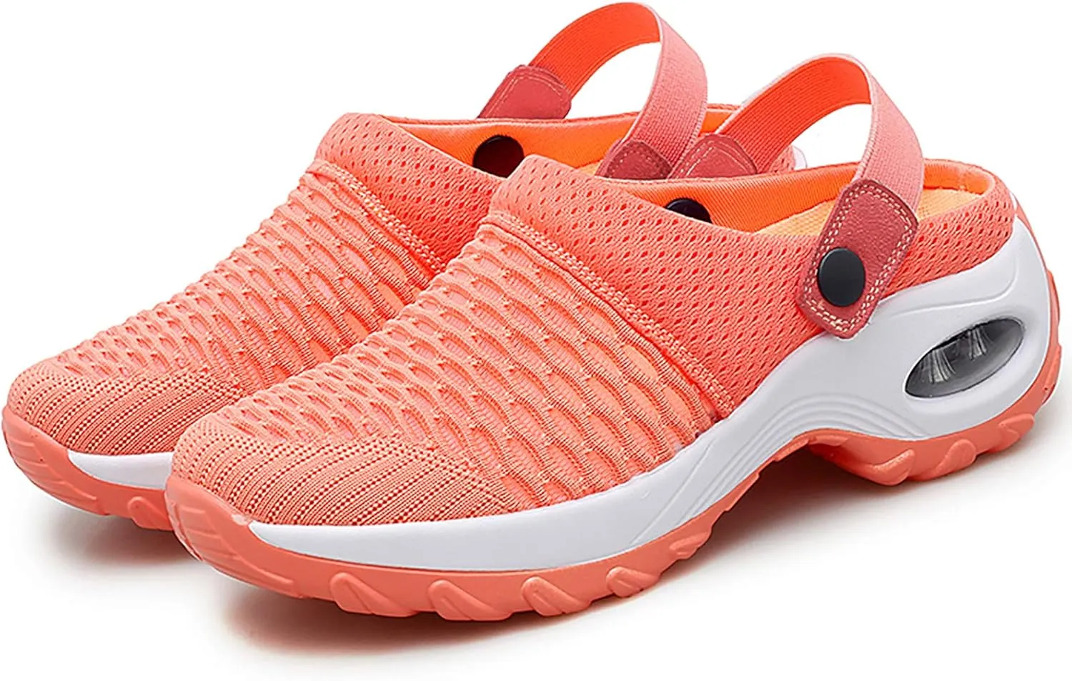 Trsorini Mules Clogs for Women Summer Air Cushion Platform Mesh Mules Sneaker Sandals for Female Lightweight Beach Shoes Outdoor Slippers Walking Shoes