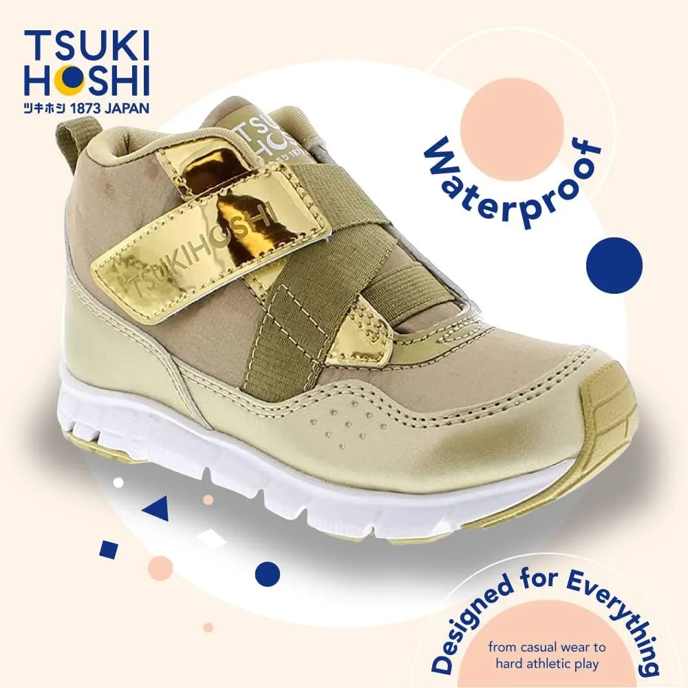 TSUKIHOSHI 7510 Tokyo Waterproof Strap-Closure Machine-Washable Child Sneaker Shoe with Wide Toe Box and Slip-Resistant, Non-Marking Outsole - for Toddlers and Little Kids, Ages 1-8