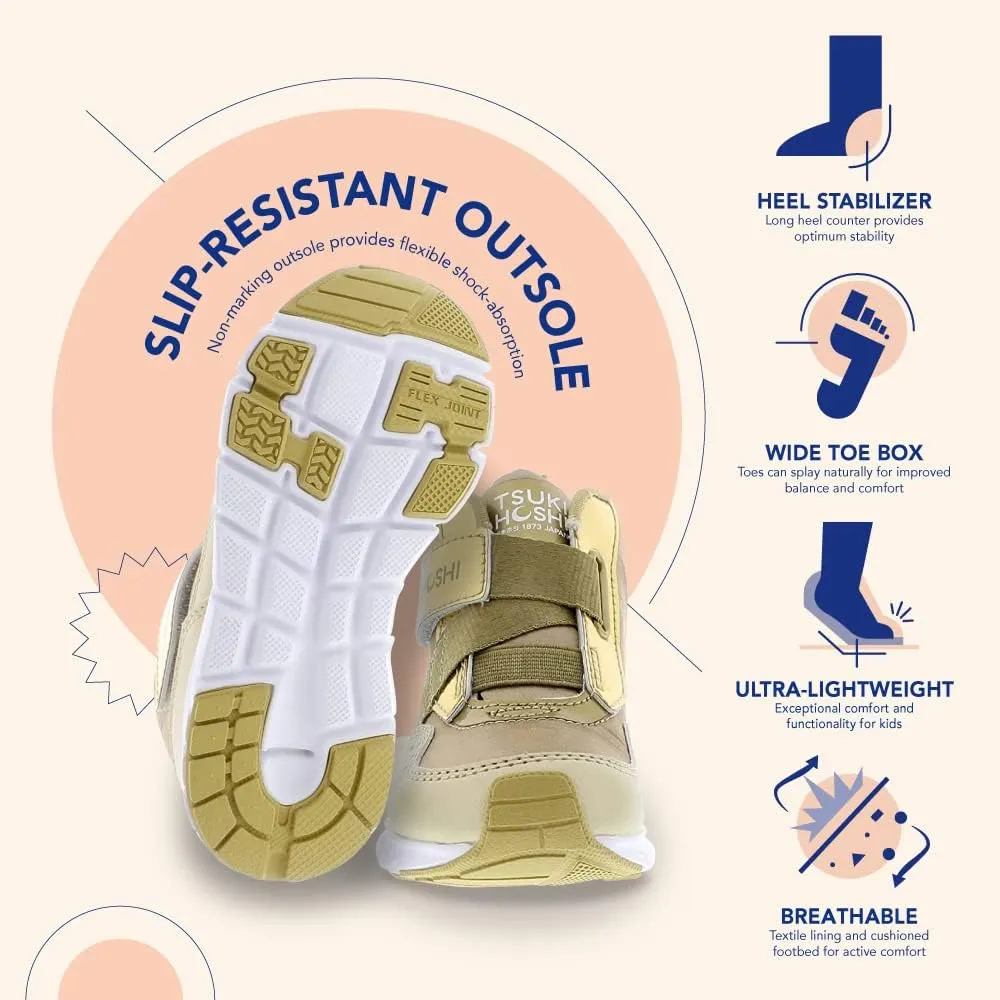 TSUKIHOSHI 7510 Tokyo Waterproof Strap-Closure Machine-Washable Child Sneaker Shoe with Wide Toe Box and Slip-Resistant, Non-Marking Outsole - for Toddlers and Little Kids, Ages 1-8