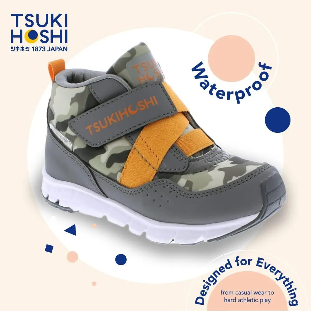 TSUKIHOSHI 7510 Tokyo Waterproof Strap-Closure Machine-Washable Child Sneaker Shoe with Wide Toe Box and Slip-Resistant, Non-Marking Outsole - for Toddlers and Little Kids, Ages 1-8