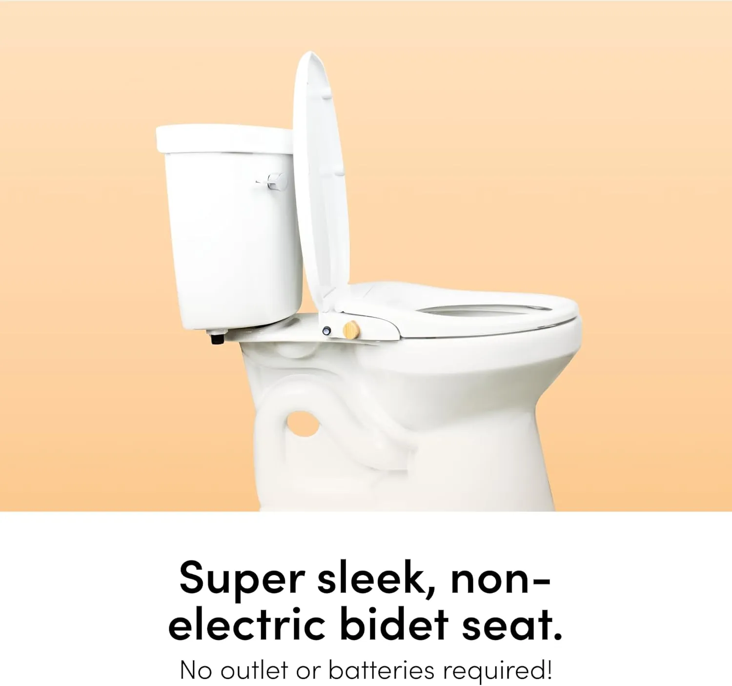 TUSHY Oasis Non-Electric Warm Water Bidet Seat (Elongated) | Self-Cleaning Dual Nozzles, Adjustable Temp & Pressure | 10-Min DIY Install, Soft-Close Lid, Sleek Design, Spa-Like Comfort, Bamboo Knob