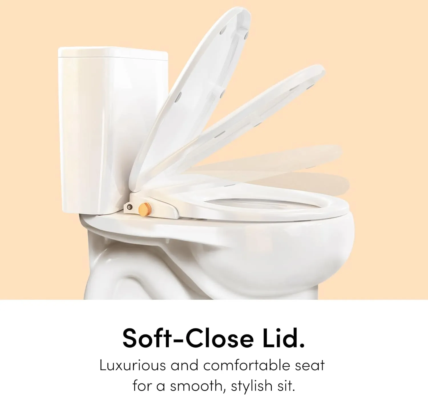 TUSHY Oasis Non-Electric Warm Water Bidet Seat (Elongated) | Self-Cleaning Dual Nozzles, Adjustable Temp & Pressure | 10-Min DIY Install, Soft-Close Lid, Sleek Design, Spa-Like Comfort, Bamboo Knob
