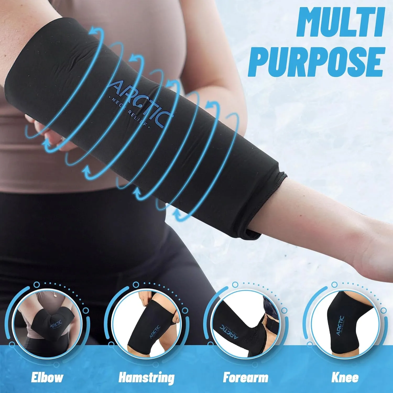 Two Pack - Cold Therapy Compression Ice Sleeve, Knee Ice Pack Wrap for Injuries, Elbow, Quad & Hamstring Relief, Flexible & Reusable Cold Wrap Recovery for Meniscus, ACL, MCL, Ice & Heat Therapy