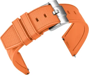 ULLCHRO FKM Rubber Watch Strap 20mm 22mm Quick Release Fluororubber Band with Silver Buckle Soft Breathable Durable Rubber Sport Strap for Men Women Waterproof Silicone Replacement