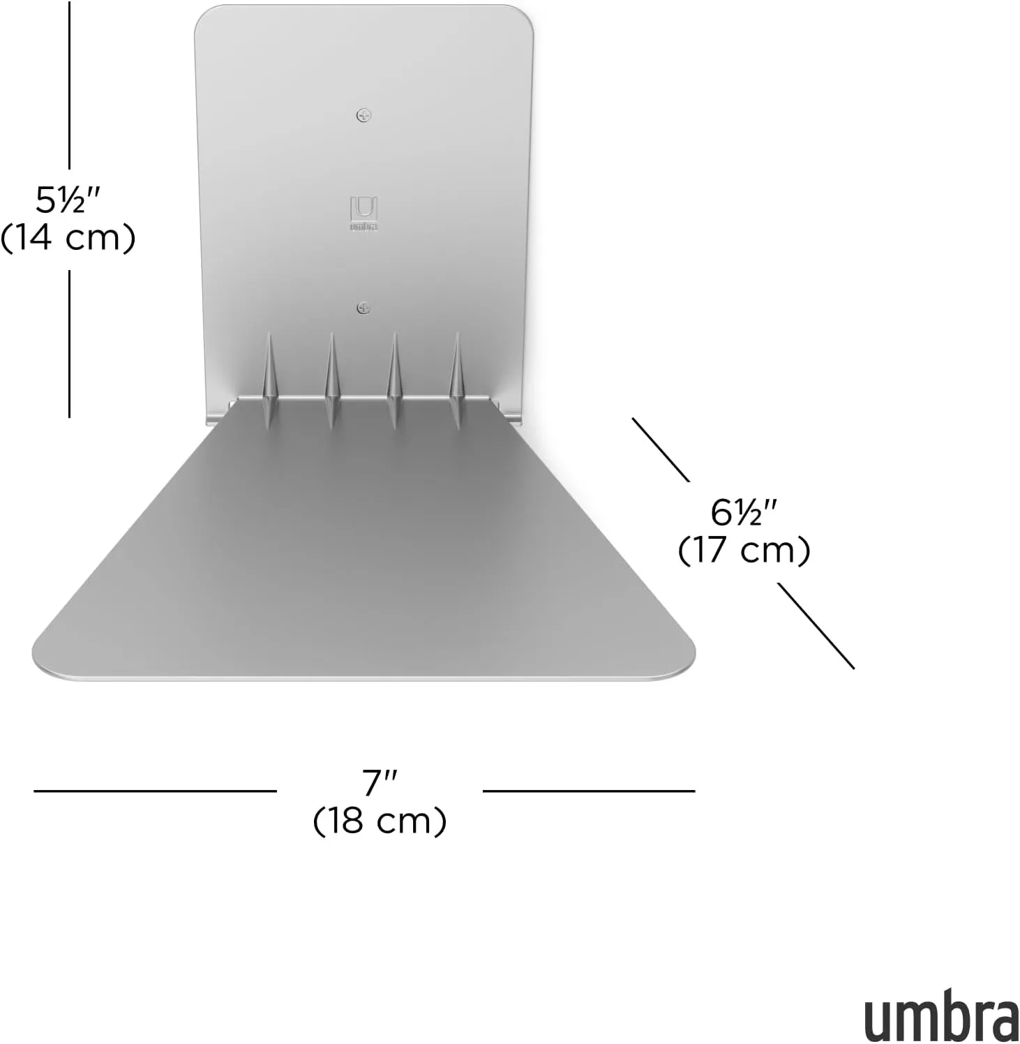Umbra Conceal Floating Bookshelf, Large, Silver, Set of 3