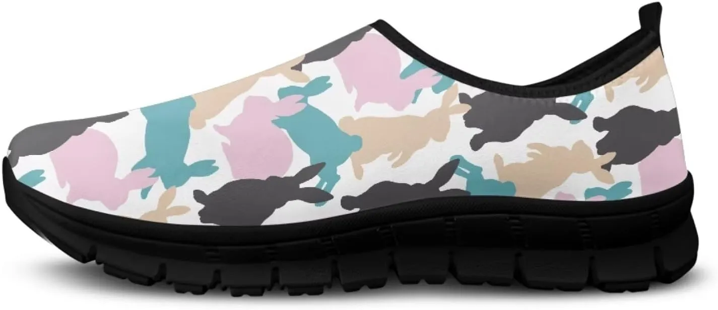 UNICEU Easter Casual Shoes for Women Slip On Low Top Fashion Sneakers Breathable Lightweight Walking Work Footwear