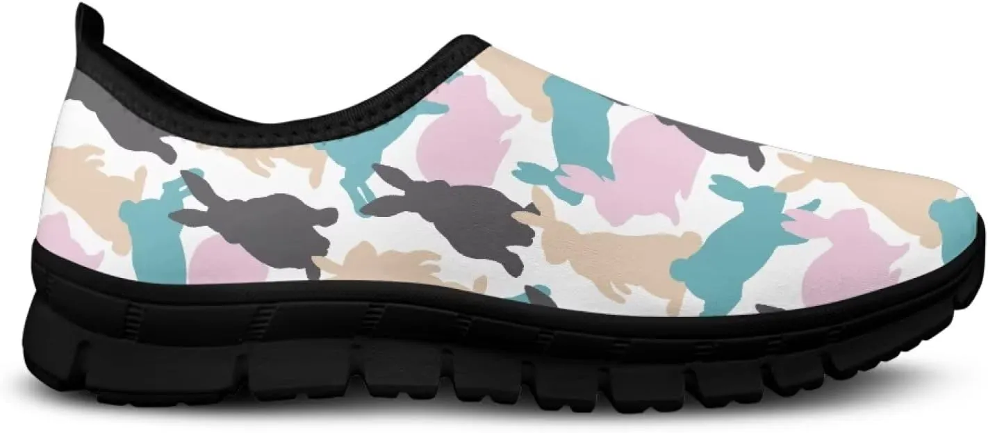 UNICEU Easter Casual Shoes for Women Slip On Low Top Fashion Sneakers Breathable Lightweight Walking Work Footwear
