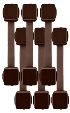 Updated Version Cabinet Locks Baby Proofing (6-Pack Brown) - Child Proof Cabinet Locks, No Drilling, Easy Installation, Adjustable & Reusable, Drawer Locks Baby Proofing