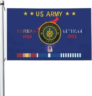 US Army Military Intelligence Corps Korean Veteran 3x5 FT Flag - Vivid Printing, Indoor Outdoor Banner with Brass Grommets