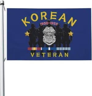 US Army Military Police Badge Korean Veteran 3x5 FT Flag - Vivid Printing, Indoor Outdoor Banner with Brass Grommets