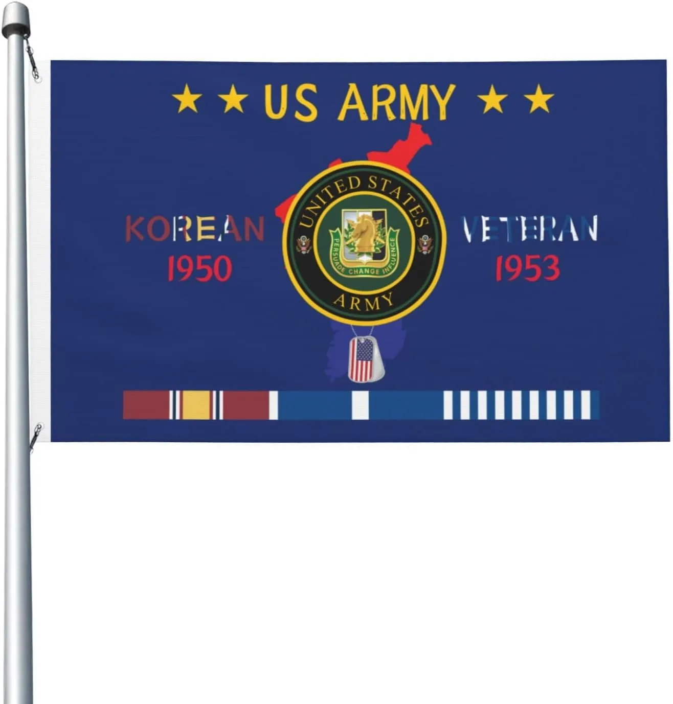 US Army Psychological-Operations-Branch Korean Veteran 3x5 FT Flag - Vivid Printing, Indoor Outdoor Banner with Brass Grommets