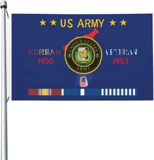 US Army Psychological-Operations-Branch Korean Veteran 3x5 FT Flag - Vivid Printing, Indoor Outdoor Banner with Brass Grommets