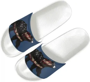 USA Flag Women's Open Toe Spa Pool Pillow Slippers Thick Sole Cushioned Adults Sandals Size 6-13.5