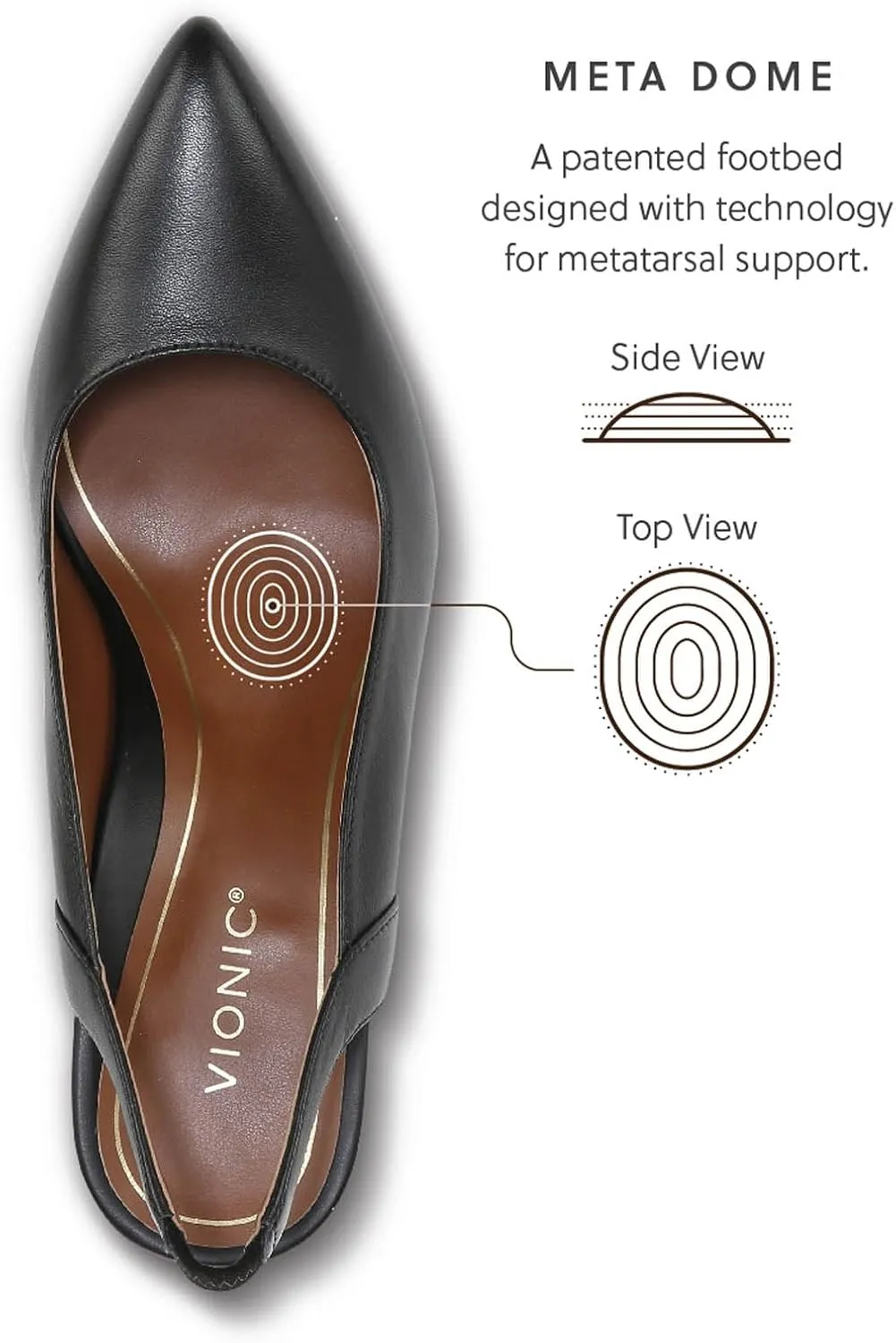 Vionic Women's Zinnia Adalena Dress Pump- Supportive Ladies Dress Back-Strap Heels That Include Three-Zone Comfort with Orthotic Insole Arch Support, Medium Fit Shoes for Women, Sizes 5-11