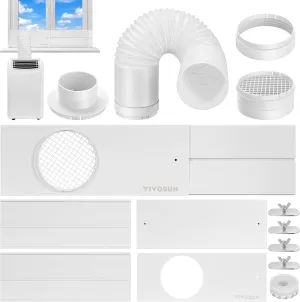 VIVOSUN Window Duct Kit, Portable AC Window Seal Kit with 5.9" Diameter 59" Length Hose, Fit with 4"/6" Ducting for Sliding Window, Adjustable AC Vent Kit for Duct Fans, Air Conditioner, Dryer