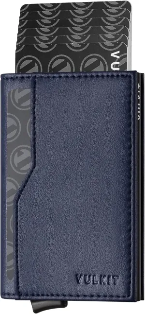 VULKIT Card Holder Wallet with Double ID Windows RFID Blocking Pop Up Wallet Minimalist Design for 12 Cards