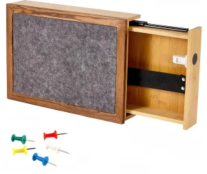 Wall Cabinet with Magnetic Lock, Wall Shelf Gun Safe, Handmade Wooden Box Storage Indoor Gun Rack(Felt Cover)