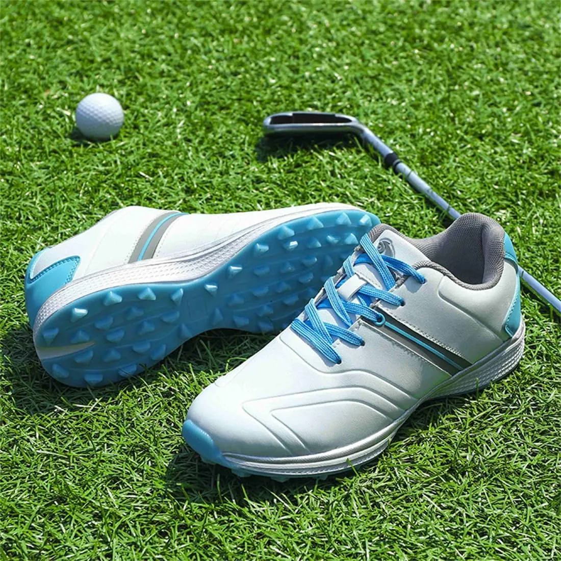 Water-Resistant Golf Shoes for Womens, Outdoor Spikeless Golf Footwears Comfort Fashion Leather Walking Trainers