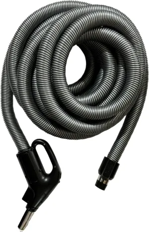 Wessel-Werk Electric Central Vacuum Hose 33 ft with 3-way On/Off Power Control Switch on Comfort Grip Hose Handle, Flush Handle Connection with Direct Connect Hose End Configuration, 1 Year Warranty