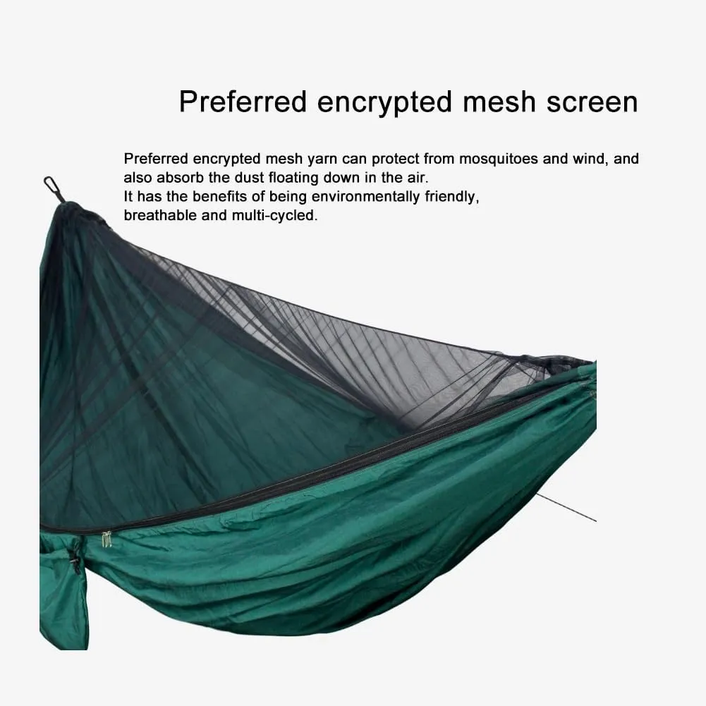 Wild Camping,mosquito Net Camping,Nylon Material, Encrypted Anti-mosquito Netting, Portable Drawstring Quick-open Outdoor Hammock, Suitable for Camping, Camping, Beach and Travelling(Black)