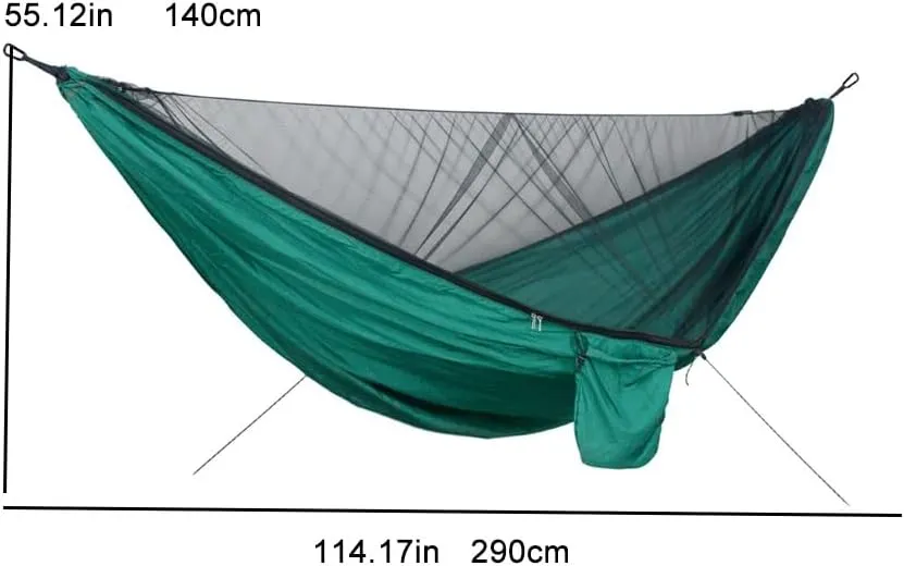Wild Camping,mosquito Net Camping,Nylon Material, Encrypted Anti-mosquito Netting, Portable Drawstring Quick-open Outdoor Hammock, Suitable for Camping, Camping, Beach and Travelling(Black)