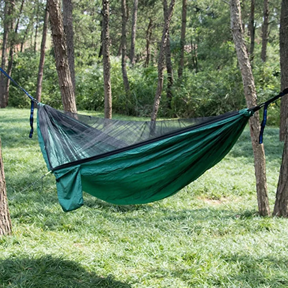 Wild Camping,mosquito Net Camping,Nylon Material, Encrypted Anti-mosquito Netting, Portable Drawstring Quick-open Outdoor Hammock, Suitable for Camping, Camping, Beach and Travelling(Black)