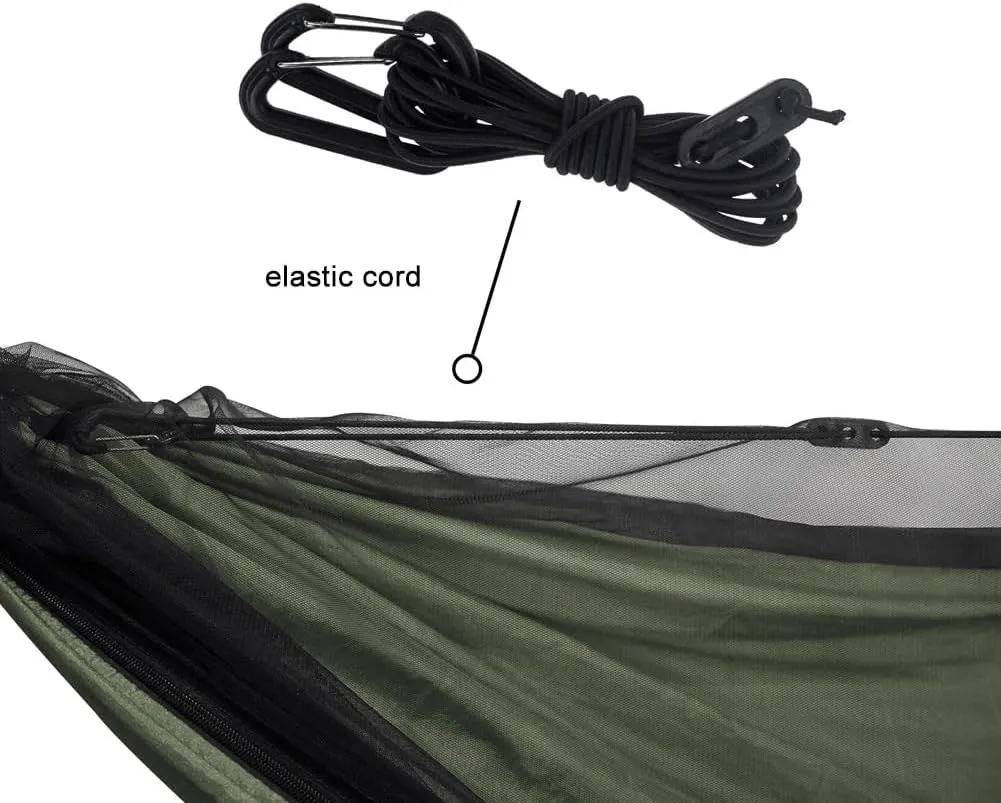 Wild Camping,mosquito Net Camping,Nylon Material, Encrypted Anti-mosquito Netting, Portable Drawstring Quick-open Outdoor Hammock, Suitable for Camping, Camping, Beach and Travelling(Black)