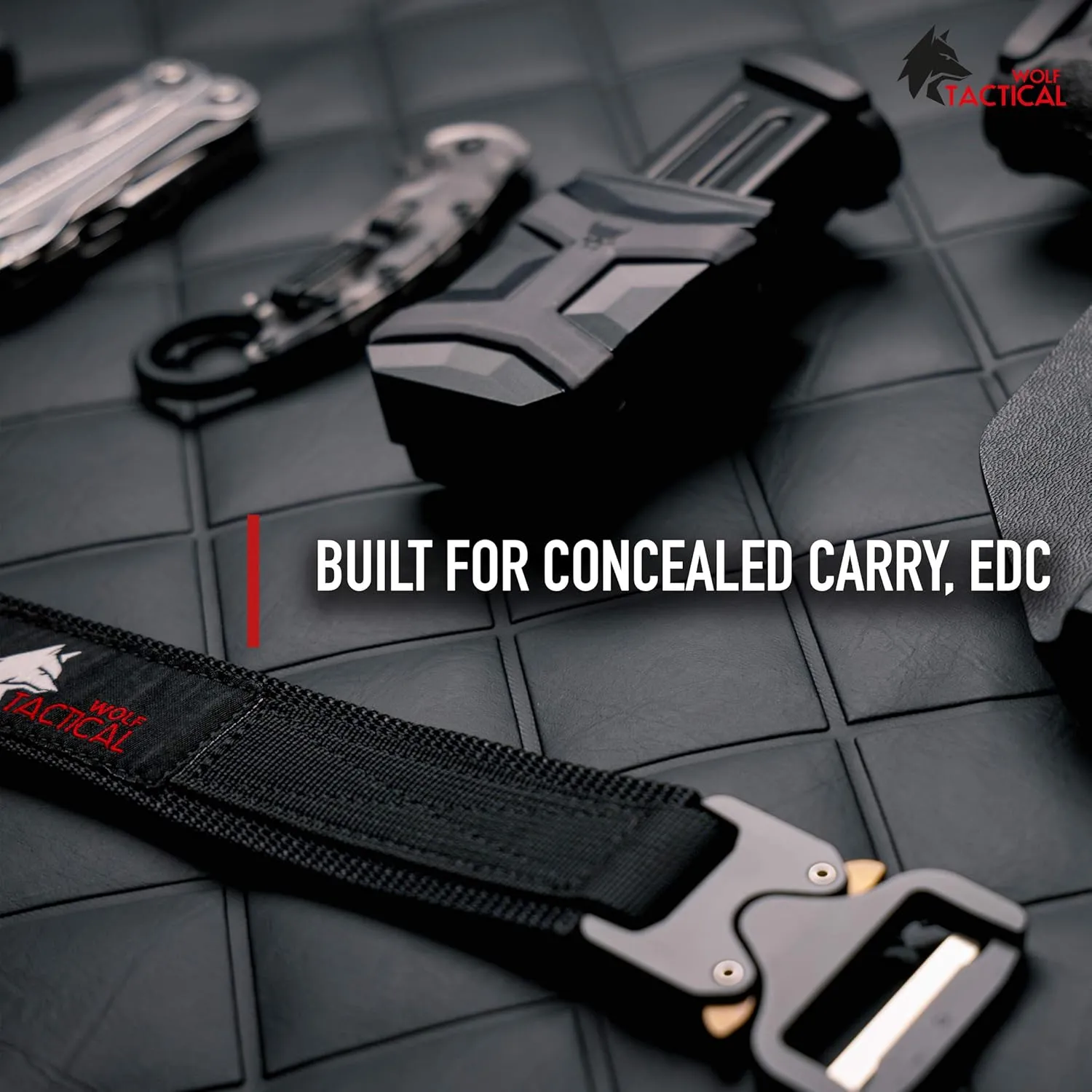 WOLF TACTICAL Heavy Duty Hybrid Quick-Release EDC Belt - 2-Ply 1.5” CCW Gun Belt