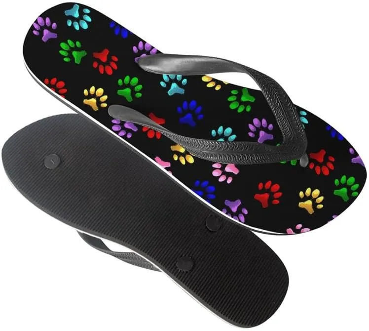 Women Camouflage Flip Flop Sandal, Sunflower Tulip Summer Lightweight Slippers Print Hawaii Holiday Thong Sandals