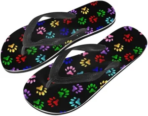 Women Camouflage Flip Flop Sandal, Sunflower Tulip Summer Lightweight Slippers Print Hawaii Holiday Thong Sandals