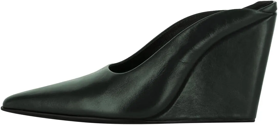 Women Chic Pointed Toe Wedge High Heel Mules Slip On Ladies Dressy Casual Summer Pump Shoes Size 4-16 US