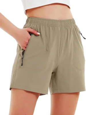Women's 5" 7" Hiking Cargo Shorts Quick Dry Lightweight Athletic Outdoor Shorts for Workout with Zipper Pockets