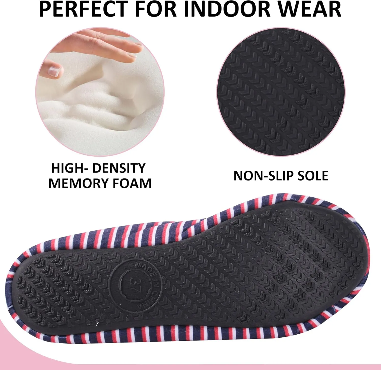 Women's Ballerina Slippers, Lightweight Slip-On Washable, Fuzzy, Indoor Shoes with Bow Accent - Perfect for Travel, Bedroom, and House