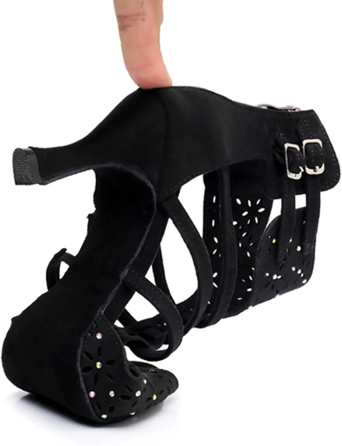 Womens Girls Best Dancing Shoes T-Strap Ballroom Dance Heels Cutout Party Prom Ankle Sandals with Buckle X3233