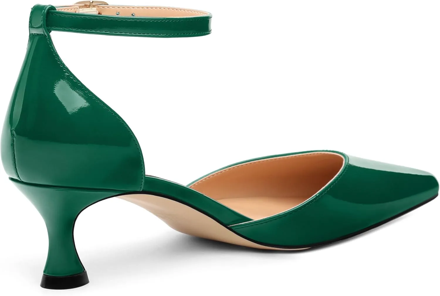 Womens Kitten Low Heels, Ankle Strap Pumps Pointed Closed Toe Heels for Women Dress Shoes Party Office Wedding 2 Inch