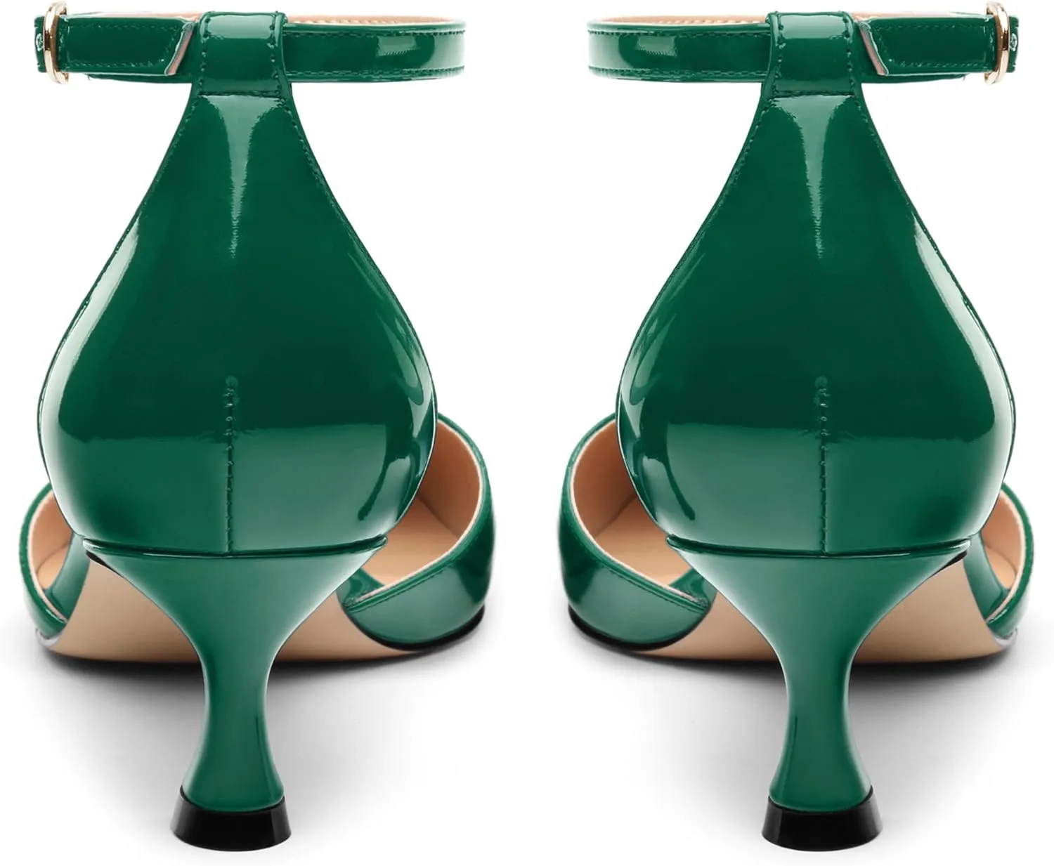 Womens Kitten Low Heels, Ankle Strap Pumps Pointed Closed Toe Heels for Women Dress Shoes Party Office Wedding 2 Inch