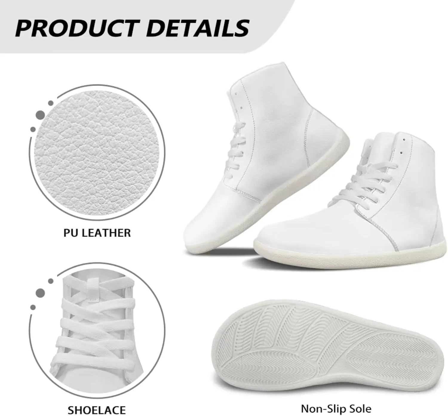Women's Minimalist Barefoot Shoes Wide Toe Zero Drop Sneaker Fashion Comfort Running Shoe for Party Size 6-13.5 Black Sole