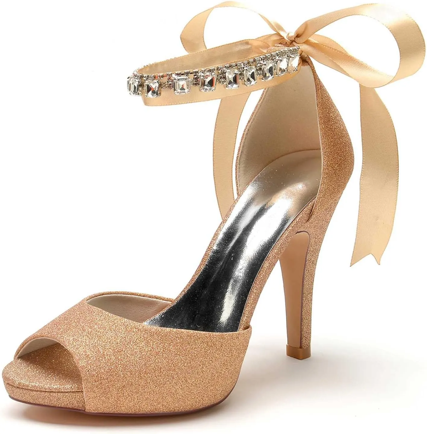 Women's Open-Toe Ankle Strap Kitten Heels – 3.93-Inch Dress Shoes for Weddings, Proms, Parties & Bridal Events | Elegant Pump Heels