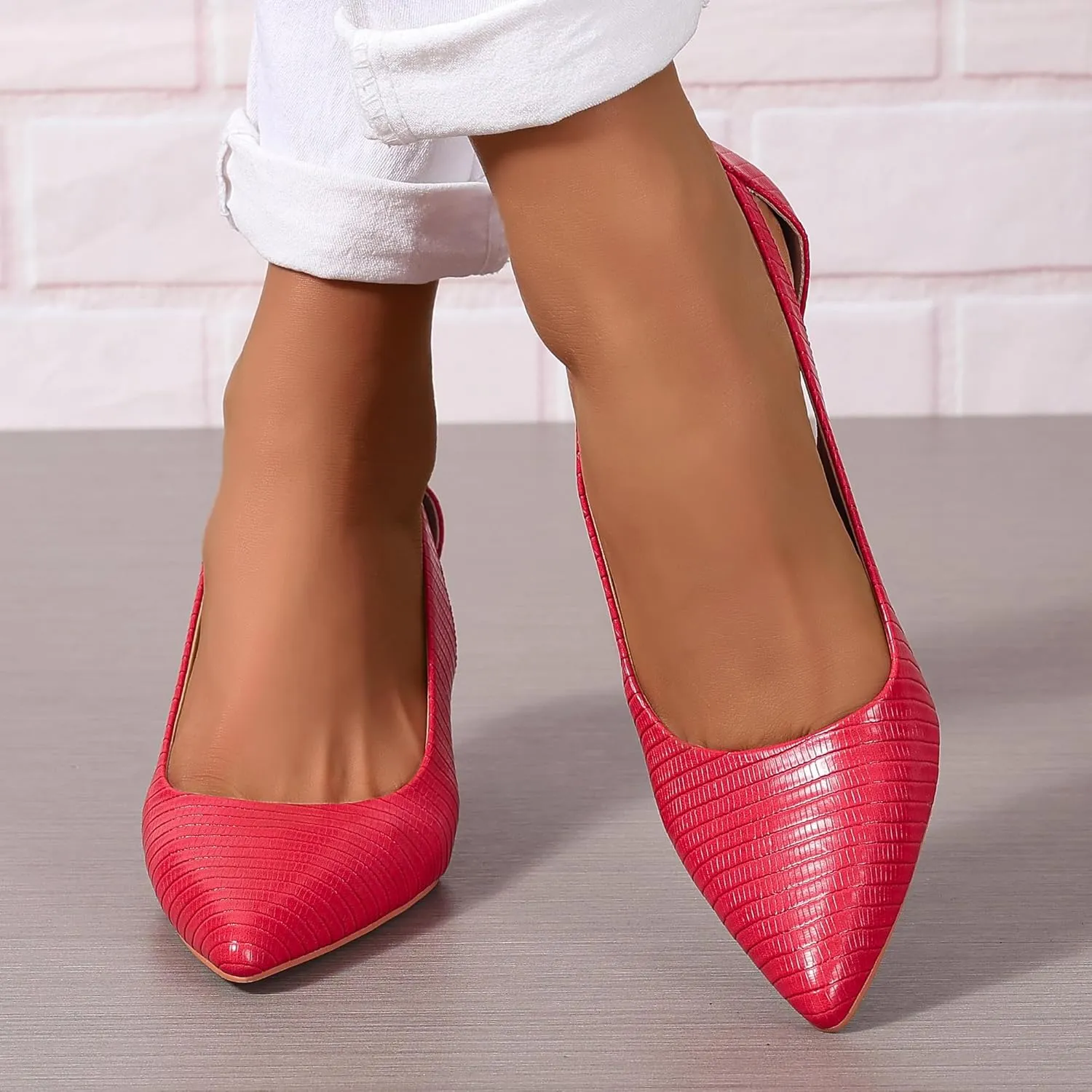 Women's Pumps Pointed Toe Pump Shoes Kitten Heel Comfort Cut Out Dress Shoes for Office Wedding Party Dressy Casual, US Size 5-11