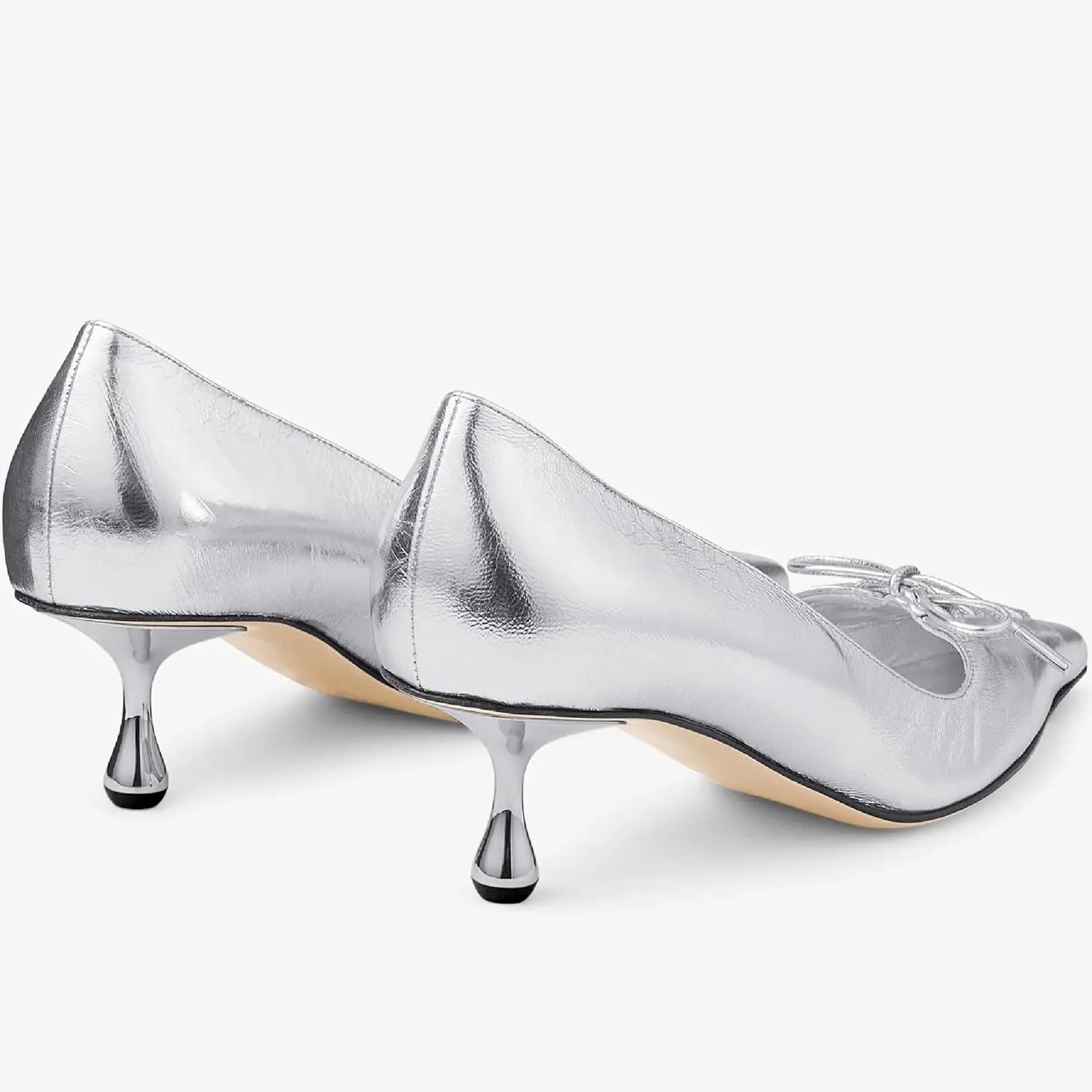 Women’s Strap Bow Pointed Toe Kitten Heel Pumps Classic with Low 2.36" Heels Comfy Dress Pumps for Dalylife Spring Shoes