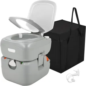 YITAMOTOR Portable Toilet 5.8 Gallon, Camping Porta Potty with Sprayer and Handbag, RV Toilet with Handle Pump, Level Indicator, for Motorhome Travel, Car, Boat, Indoors and Outdoors