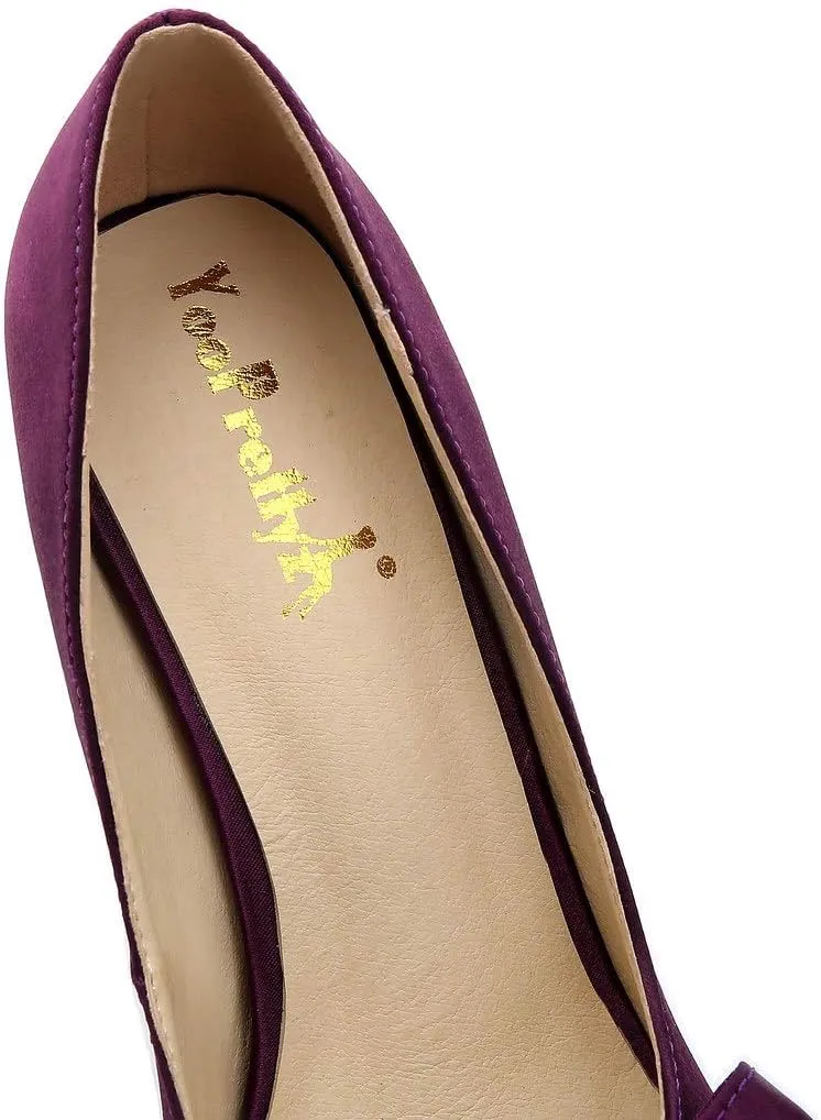 YooPrettyz Women Oversized Bow Wedding High Heels Slip On Satin Evening Bridesmaid Pumps