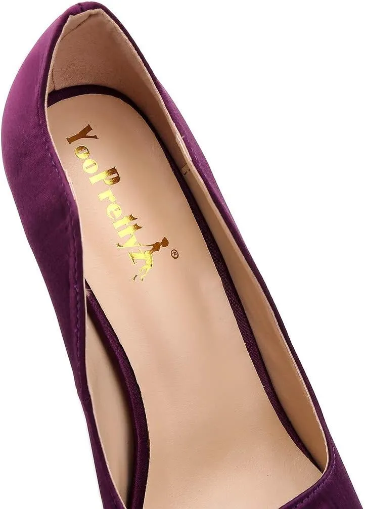 YooPrettyz Women Peep Toe Satin Shoe Wedding Stiletto Shoes Evening Pumps Bridal High Heels